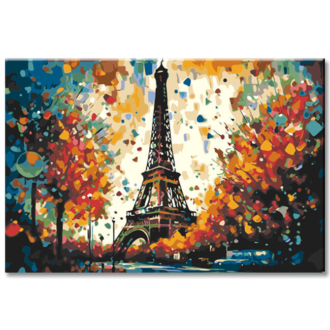 Impressionism Eiffel Tower Autumn Painting by Numbers