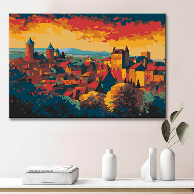 Carcassonne France Painting by Numbers