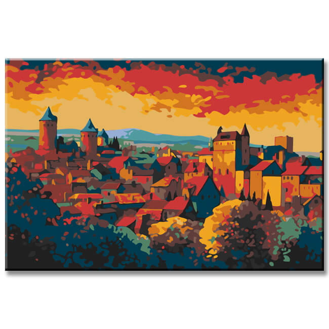 Carcassonne France Painting by Numbers