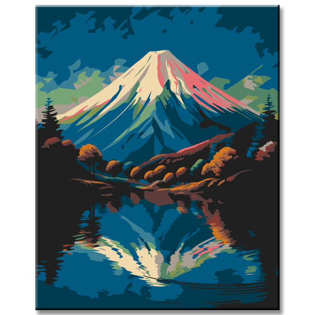 Colorful Mount Fuji painting by numbers - shipping from DE