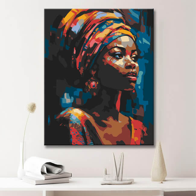 African Girl Oil Painting Paint by Numbers