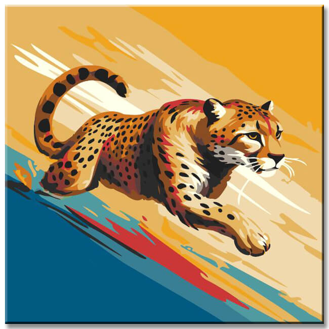 Cheetah with rockets - painting by numbers