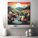 Abstract shape landscape - painting by numbers