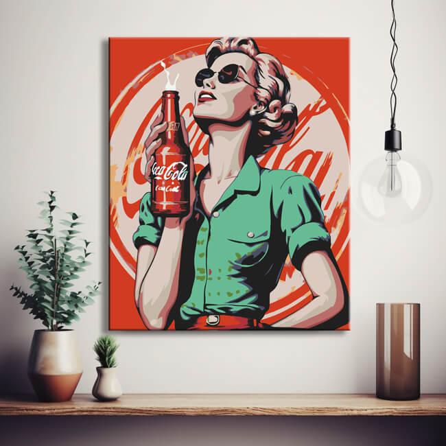 Cola advertising poster - paint by numbers