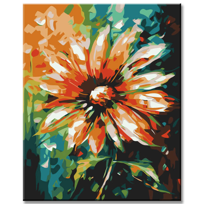 Paint By Numbers Flower Motif Painting