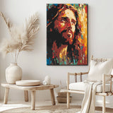 Colored Jesus Portrait Painting by Numbers