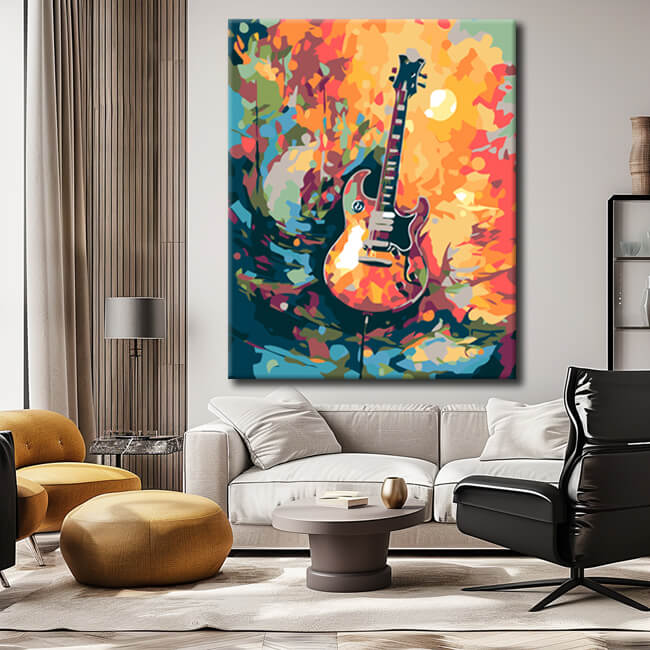 Electric Guitar Painting By Numbers