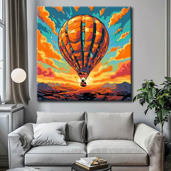 Balloon in the Sunset Paint by Numbers