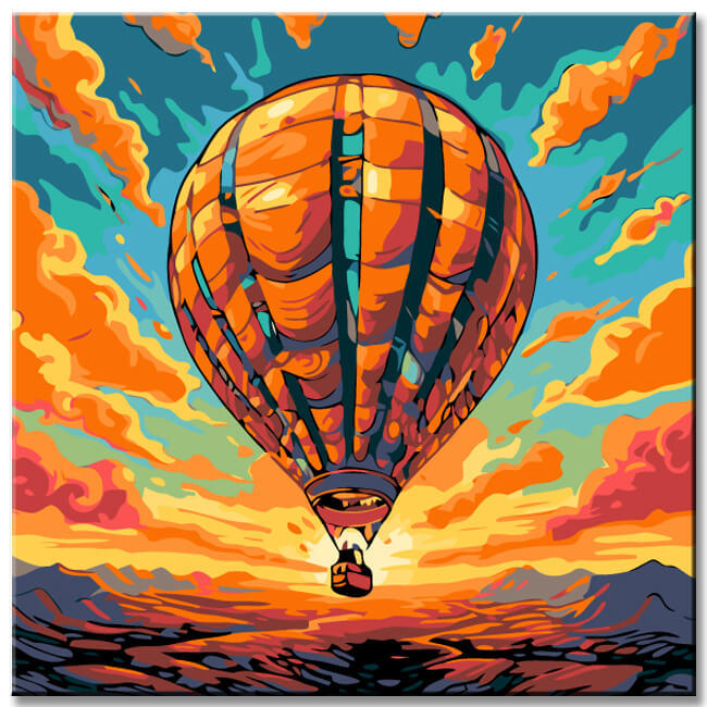 Balloon in the Sunset Paint by Numbers