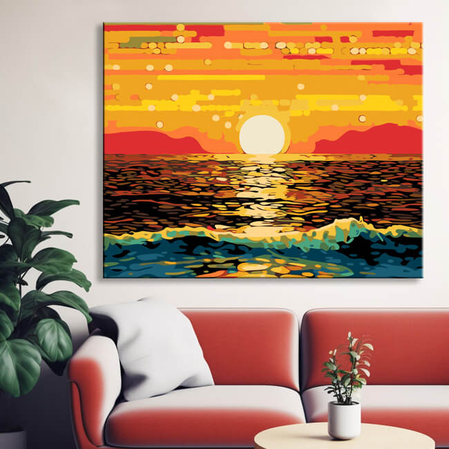 Colorful Beach Painting by Numbers - Shipping from DE