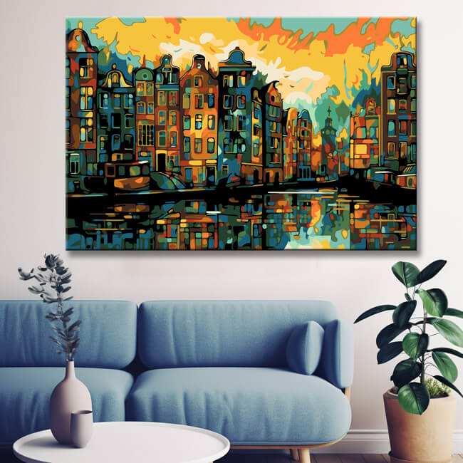 Amsterdam cityscape Holland painting by numbers