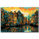 Amsterdam cityscape Holland painting by numbers