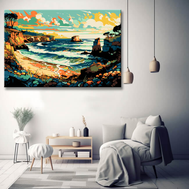 Australian coastal landscape painting by numbers