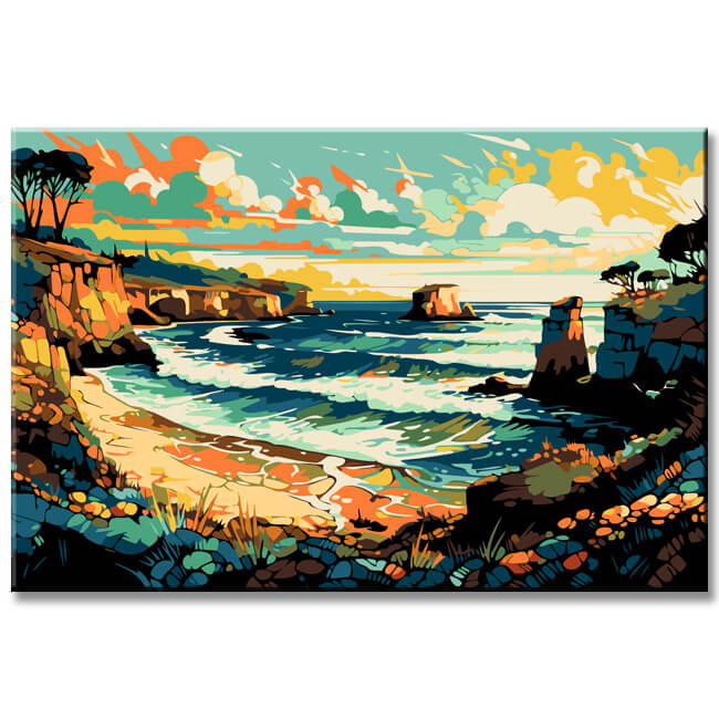 Australian coastal landscape painting by numbers