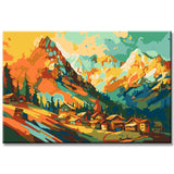 Alpine landscape painting by numbers - shipping from DE