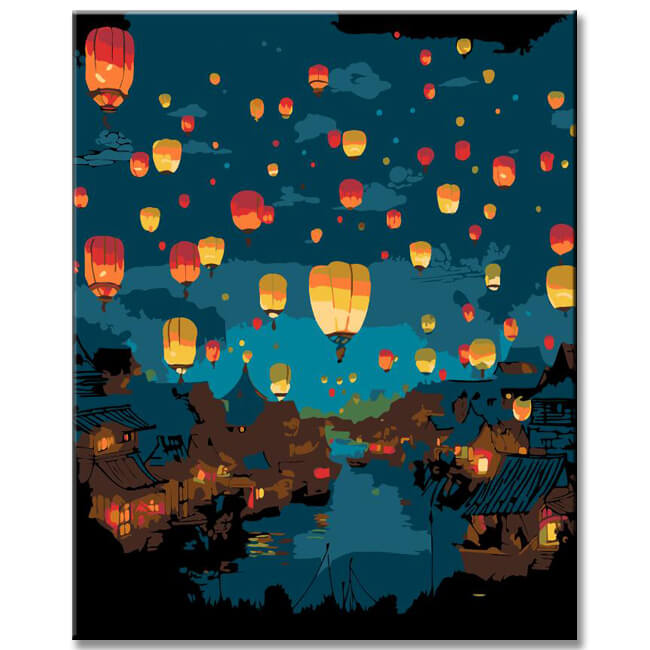 Chinese Lantern Festival - Painting by Numbers