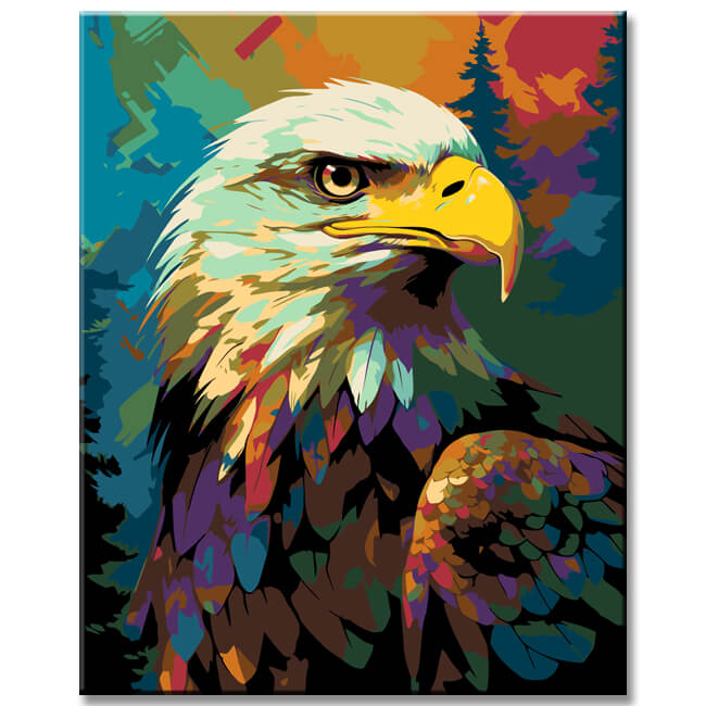 Bald eagle in the style of Henri Matisse - painting by numbers