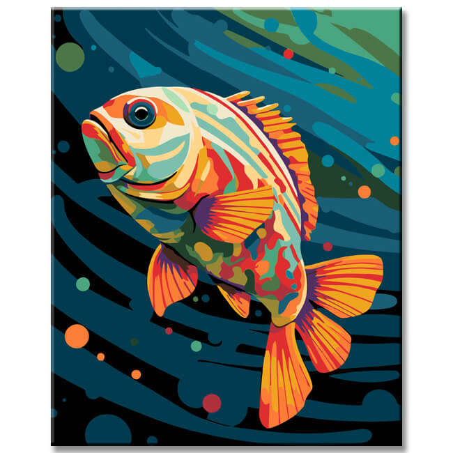 Colorful children's picture: vendace fish for painting by numbers