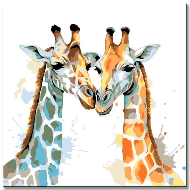 Giraffes couple - painting by numbers