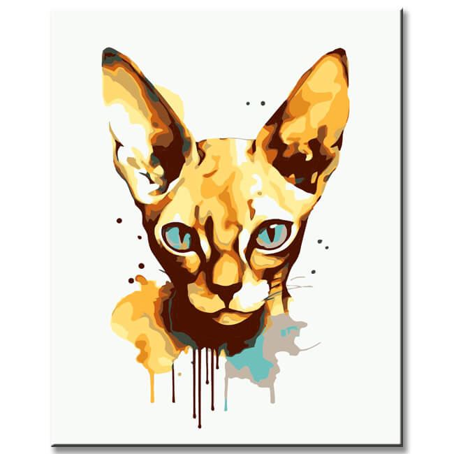 Golden Sphynx Cat - Painting by Numbers