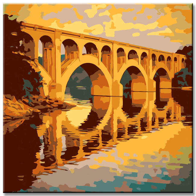 Arch Bridges on the James River - Painting by Numbers