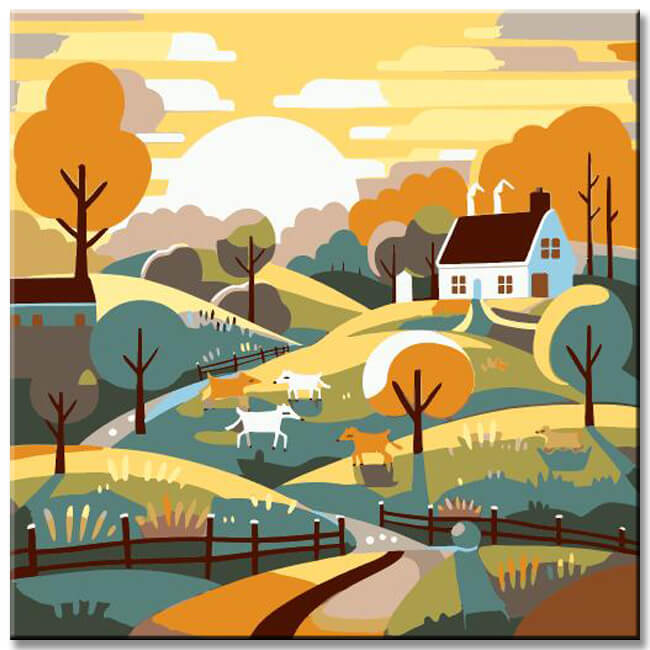 Farm Scene - Paint by Numbers