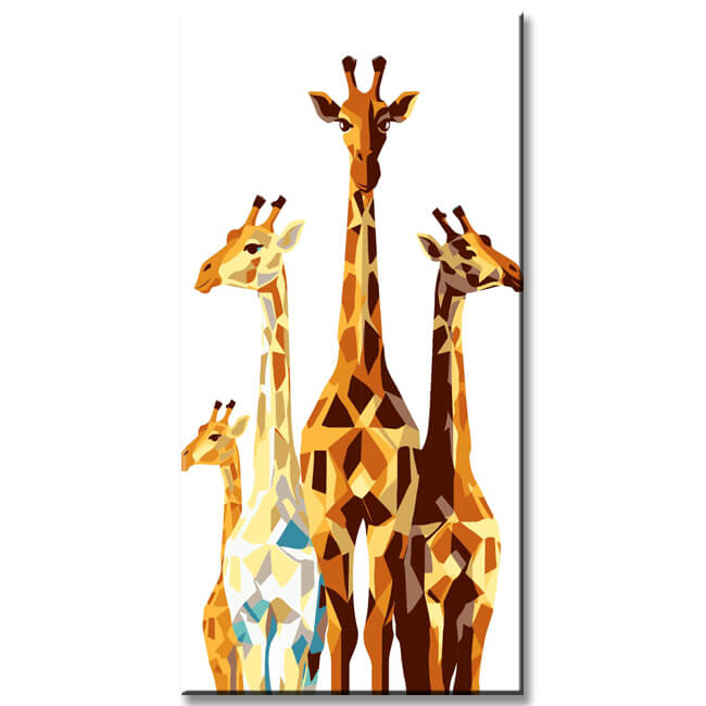 Giraffes Family - Painting by Numbers