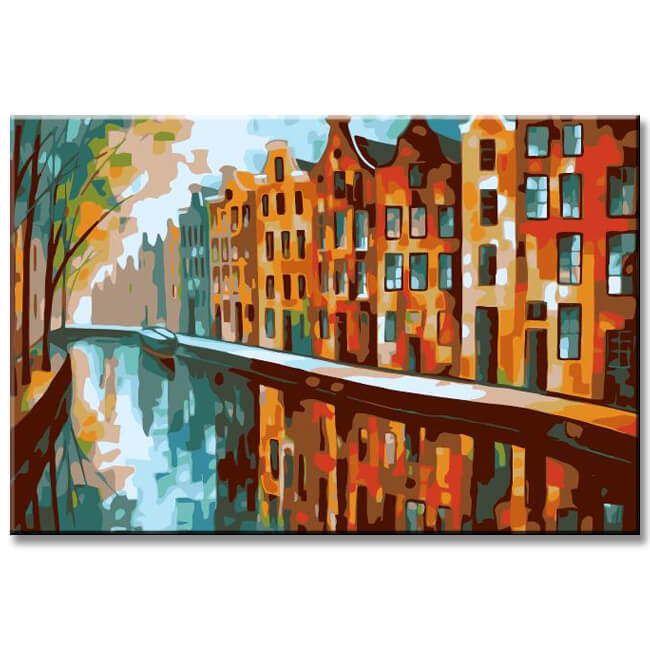 Amsterdam Canal - Painting by Numbers