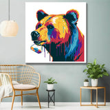 Bear drinks cocktail - painting by numbers