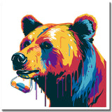 Bear drinks cocktail - painting by numbers