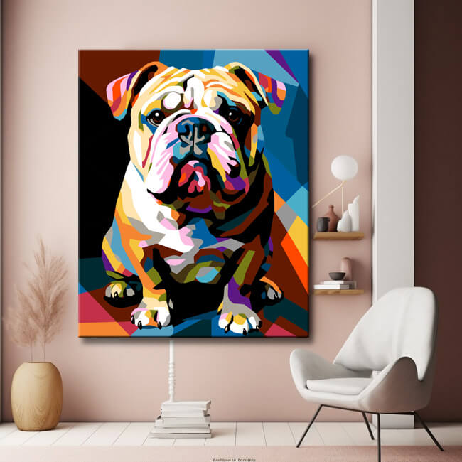 Bulldog portrait - paint by numbers