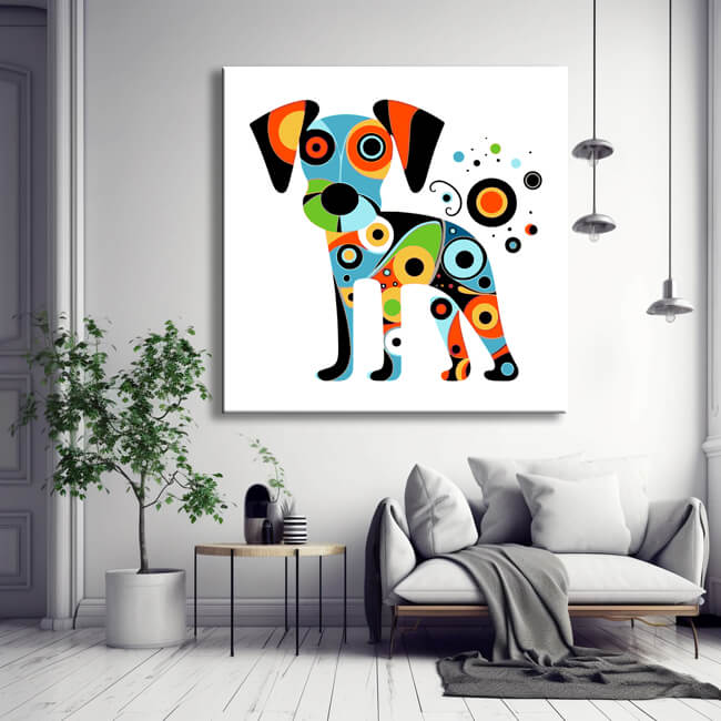 Jack Russell - painting by numbers in the style of Joan Miró