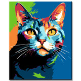 Cat - painting by numbers in the style of Andy Warhol