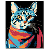 American Shorthair Cat - Painting by Numbers in the Style of Andy Warhol