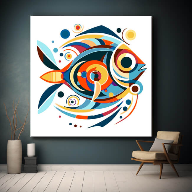 Colorful fish pattern - painting by numbers