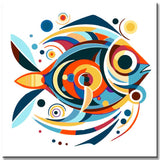 Colorful fish pattern - painting by numbers