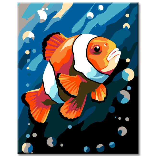 Clownfish portrait - painting by numbers