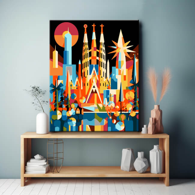 Barcelona Skyline - Painting by Numbers