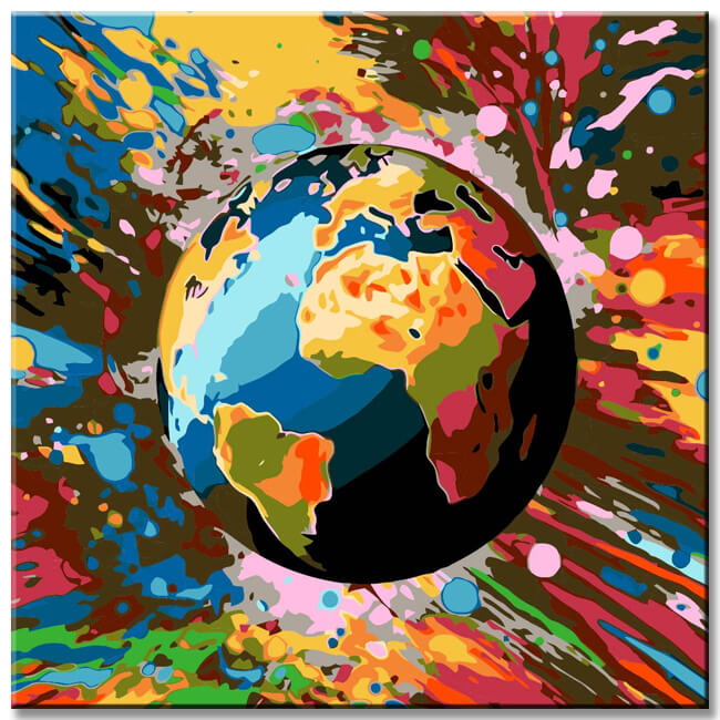 Colorful Earth Painting by Numbers