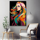 Colorful lady portrait painting by numbers