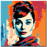 Audrey Hepburn Pop Art Paint by Numbers