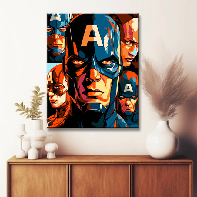 Comic character pop art paint by numbers