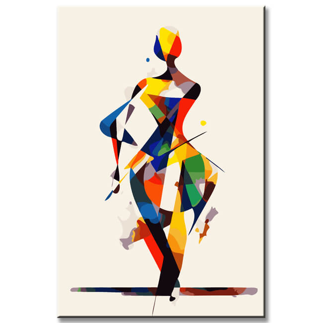 Abstract Woman By Paint-By-Numbers Colorful Style 2