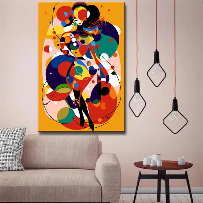 Abstract Woman By Paint-By-Numbers Colorful Style 4