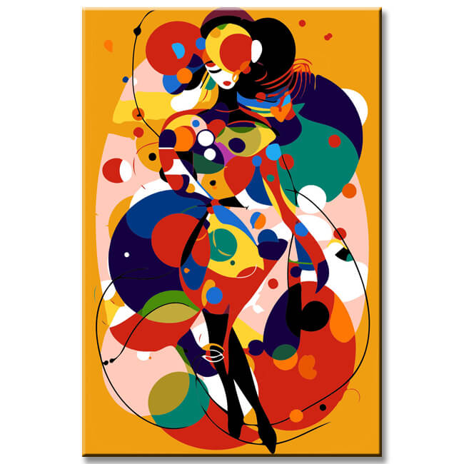 Abstract Woman By Paint-By-Numbers Colorful Style 4