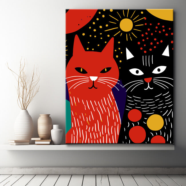 Cat couple - painting by numbers