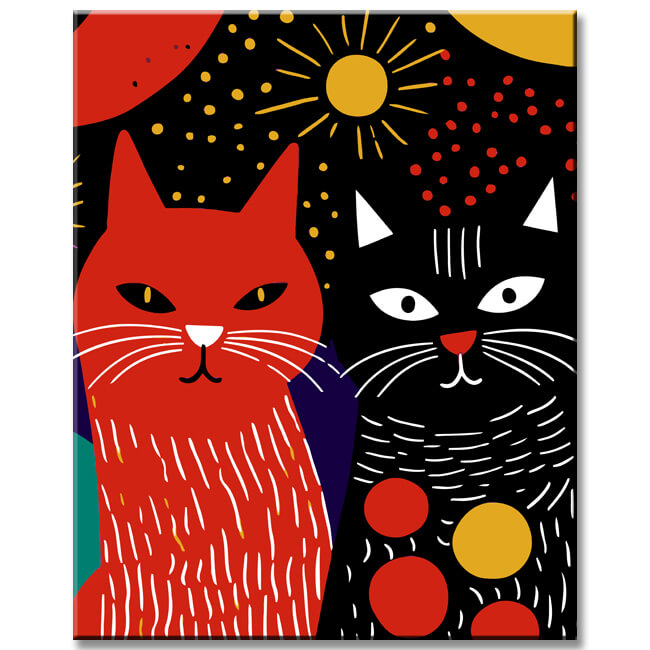 Cat couple - painting by numbers