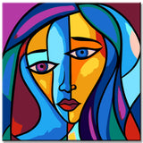 Abstract woman's face - painting by numbers