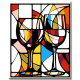 Geometric wine glasses - painting by numbers