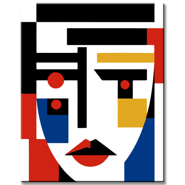 Abstract face - paint by numbers